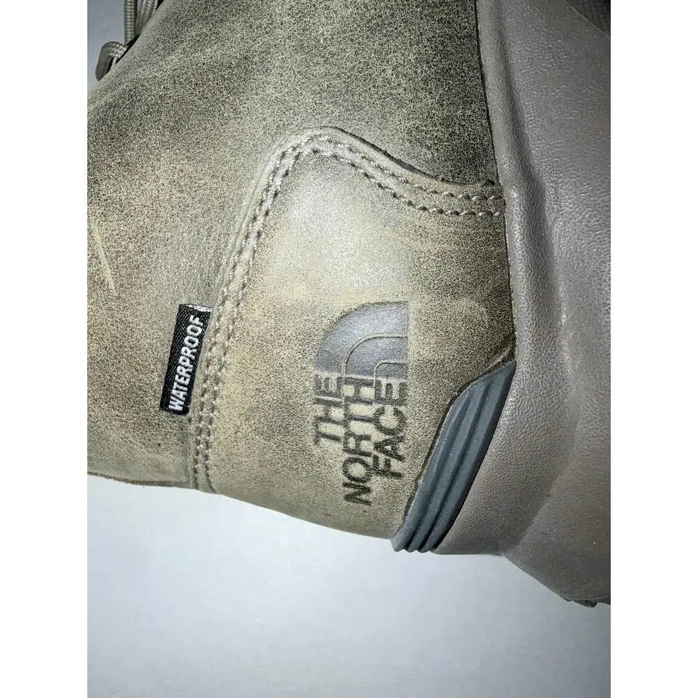 The north face mens suede 10 tan gray lace up waterproof hiking boots casual